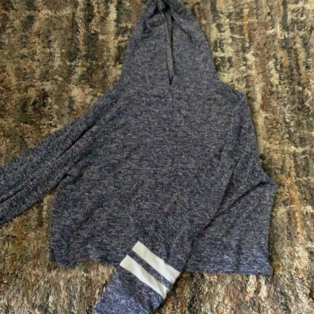 purple cropped top hoodie